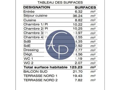 Appartement - 123 m² - 5 pièces