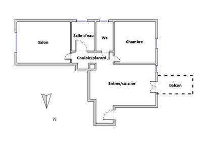 Appartement - 60 m² - 2 pièces