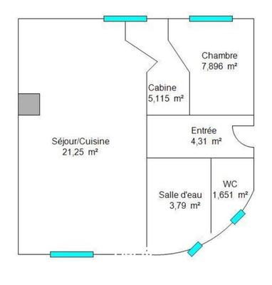 Appartement - 44 m² - 2 pièces