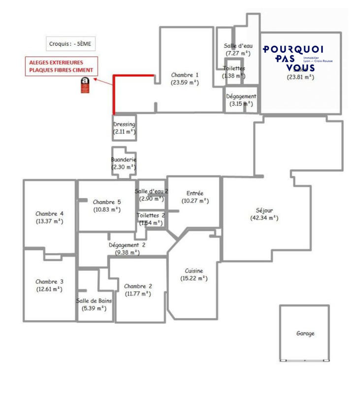 Appartement - 200 m² - 6 pièces