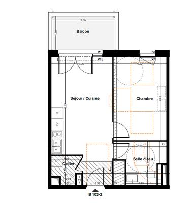 Appartement - 40 m² - 2 pièces