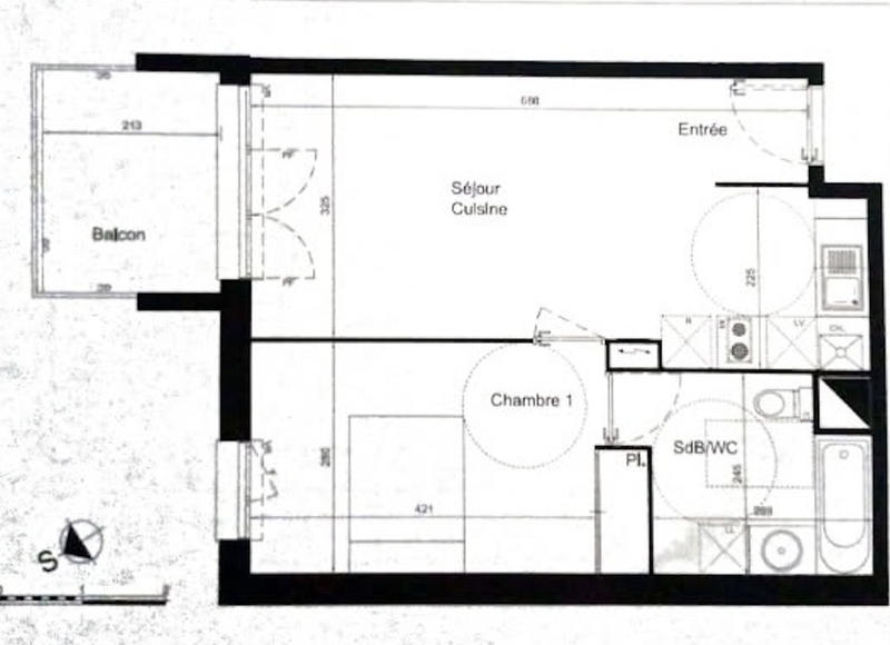 Appartement - 43 m² - 2 pièces