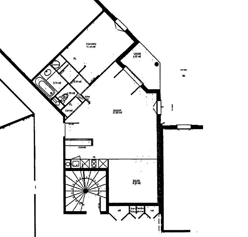 Appartement - 59 m² - 2 pièces