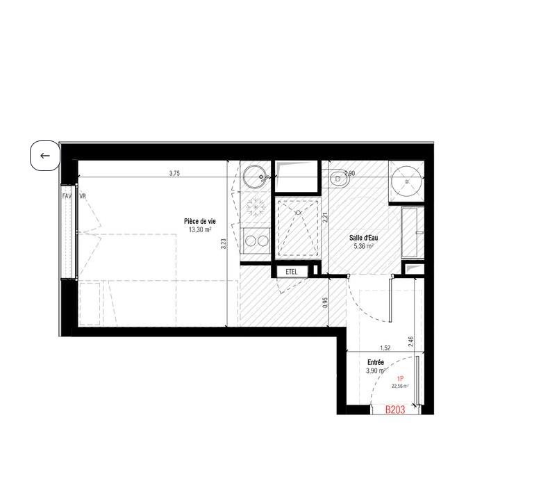 Appartement - 23 m² - 1 pièce