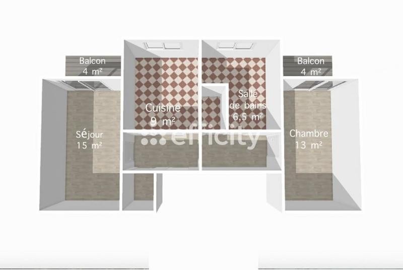 Appartement - 53 m² - 2 pièces