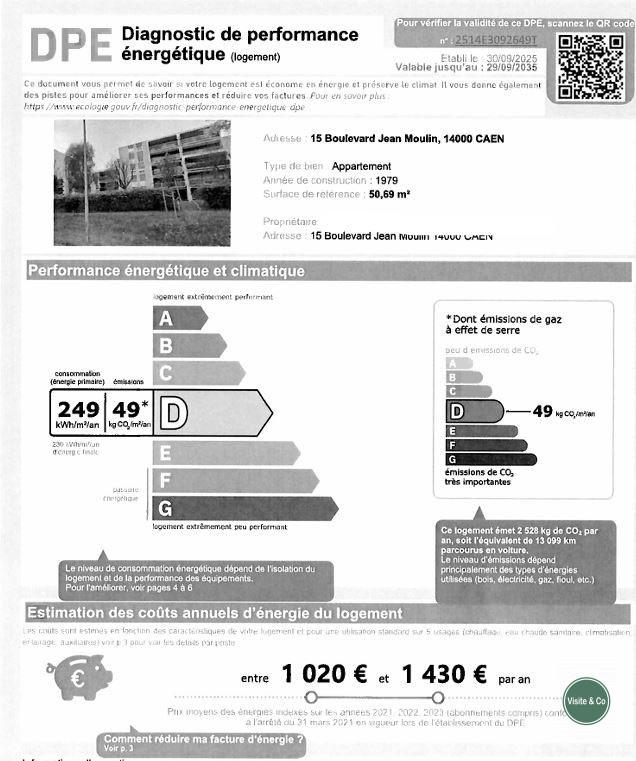 Appartement - 51 m² - 2 pièces