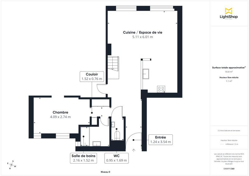 Appartement - 59 m² - 2 pièces
