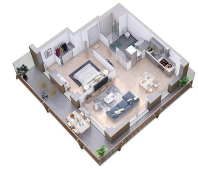 Appartement - 47 m² - 2 pièces