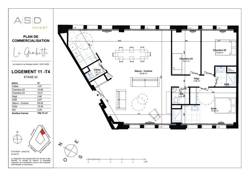 Appartement - 106 m² - 4 pièces