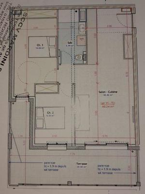 Appartement - 60 m² - 3 pièces