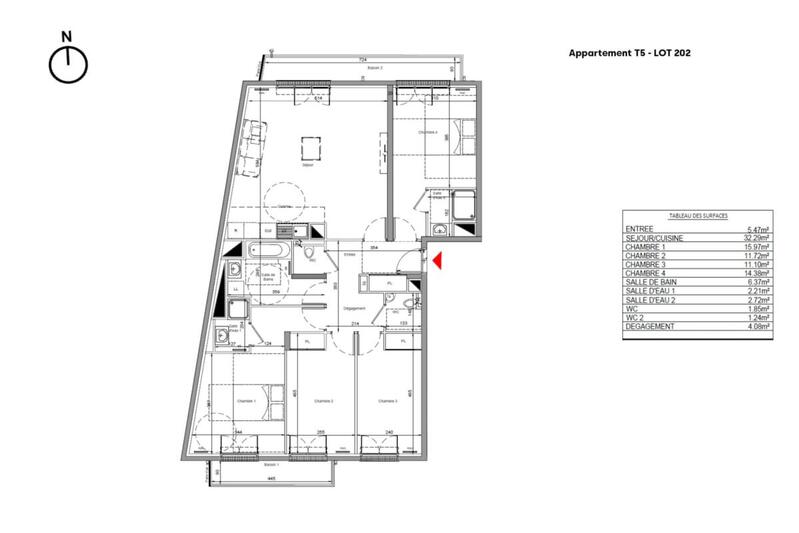 Appartement - 109 m² - 5 pièces