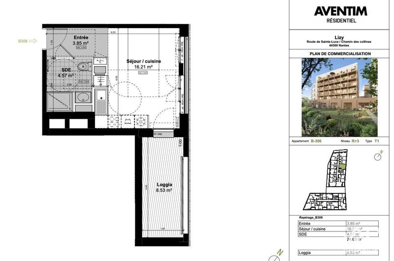 Appartement - 24 m² - 1 pièce