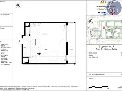 Appartement - 40 m² - 2 pièces