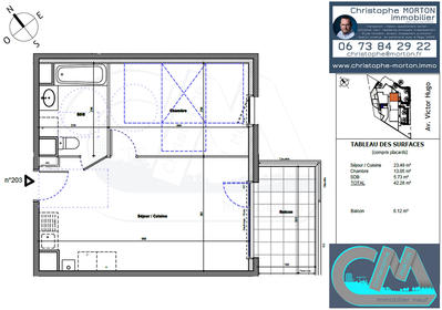 Appartement - 42 m² - 2 pièces