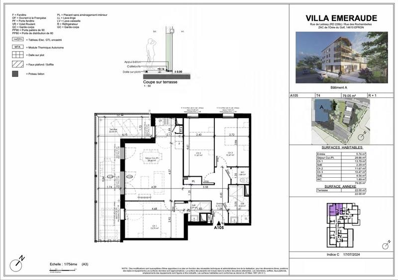 Appartement - 79 m² - 4 pièces
