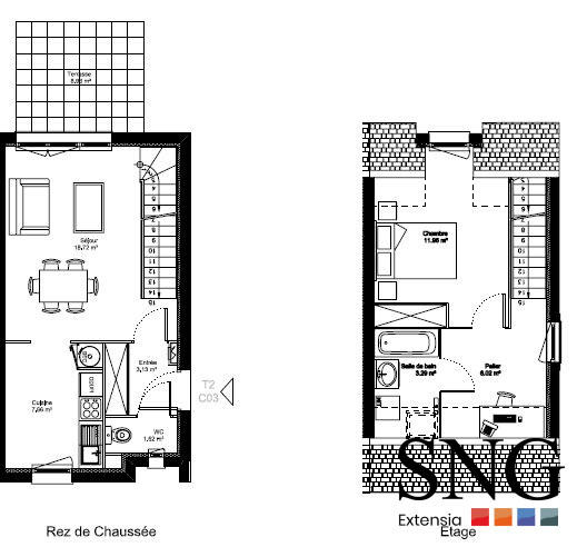 Maison - 52 m² - 2 pièces