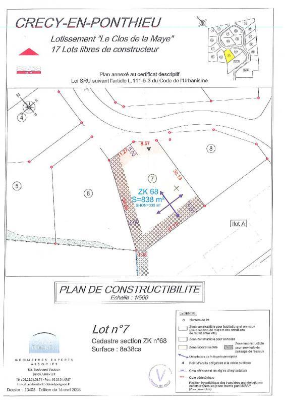 Terrain constructible - 838 m²