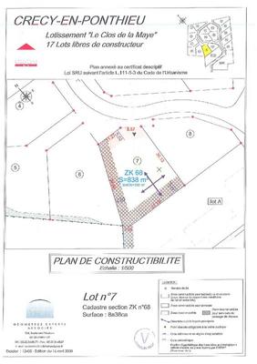 Terrain constructible - 838 m²