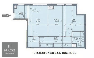 Appartement - 54 m² - 3 pièces