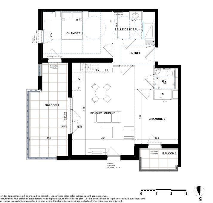 Appartement - 62 m² - 3 pièces