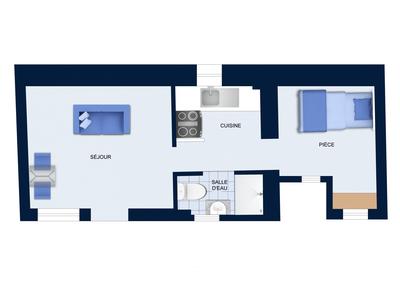 Appartement - 22 m² - 2 pièces