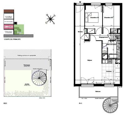 Appartement - 67 m² - 3 pièces