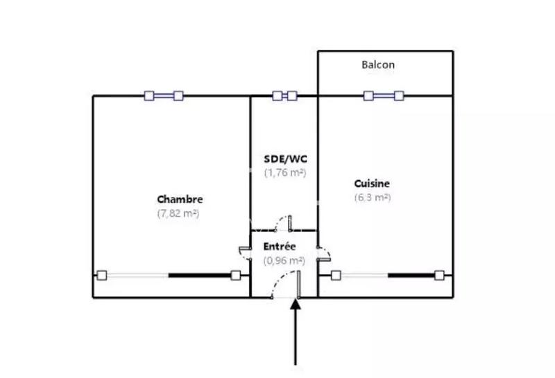 Appartement - 17 m² - 1 pièce