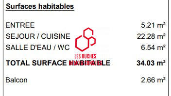 Appartement - 35 m² - 1 pièce