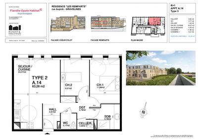 Appartement - 63 m² - 3 pièces