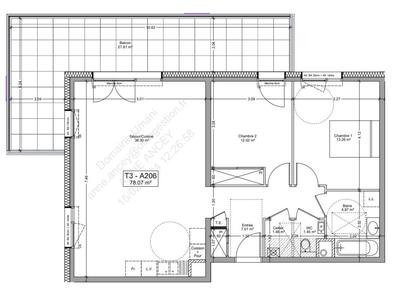 Appartement - 78 m² - 3 pièces