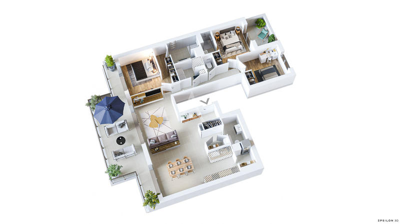 Appartement - 108 m² - 4 pièces