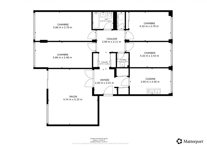 Appartement - 110 m² - 4 pièces