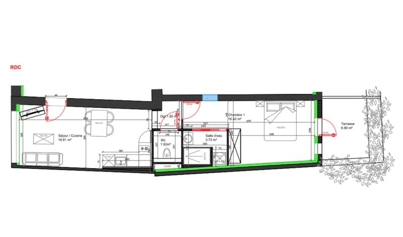 Appartement - 43 m² - 2 pièces