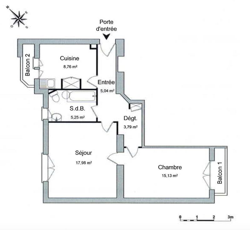Appartement - 56 m² - 2 pièces