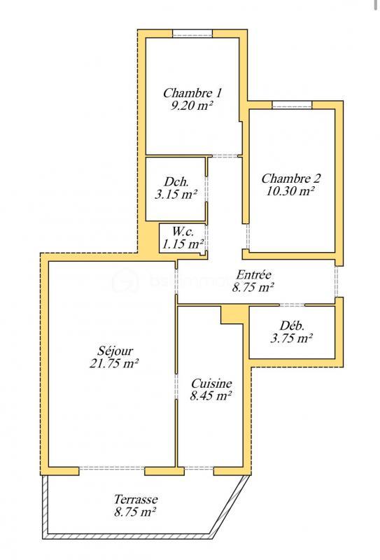 Appartement - 66 m² - 3 pièces