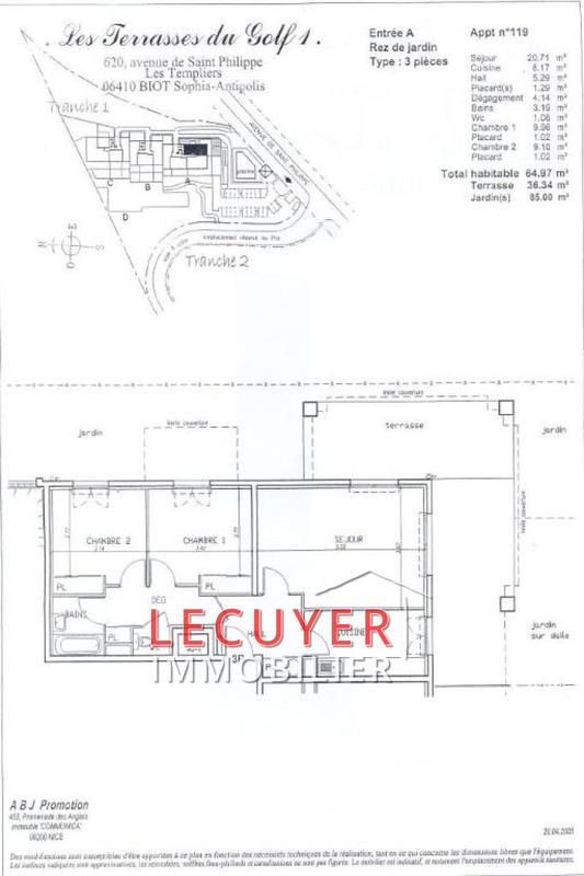 Appartement - 64 m² - 3 pièces