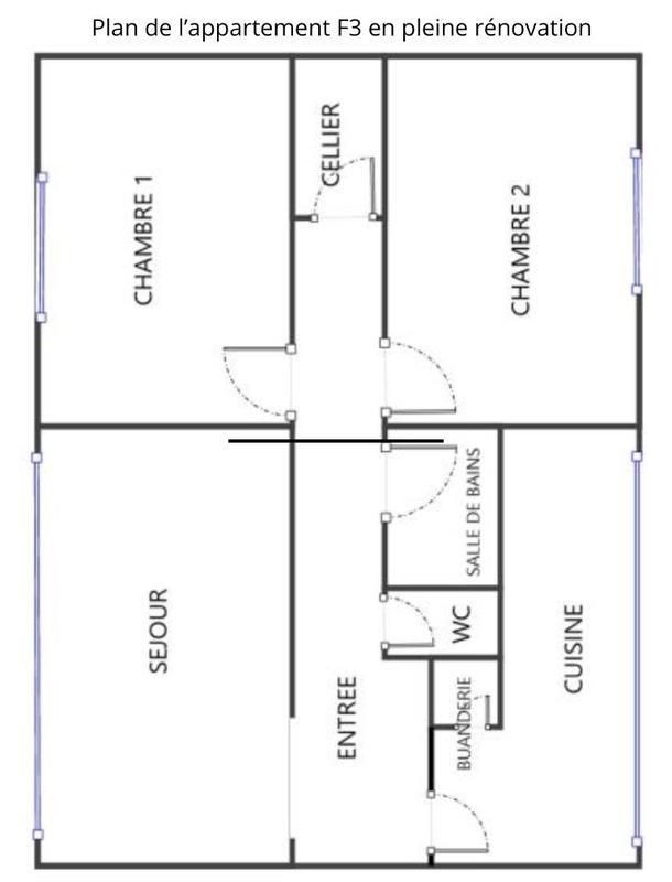 Appartement - 57 m² - 3 pièces