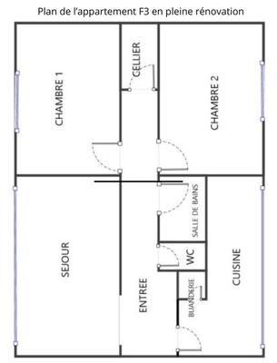 Appartement - 57 m² - 3 pièces