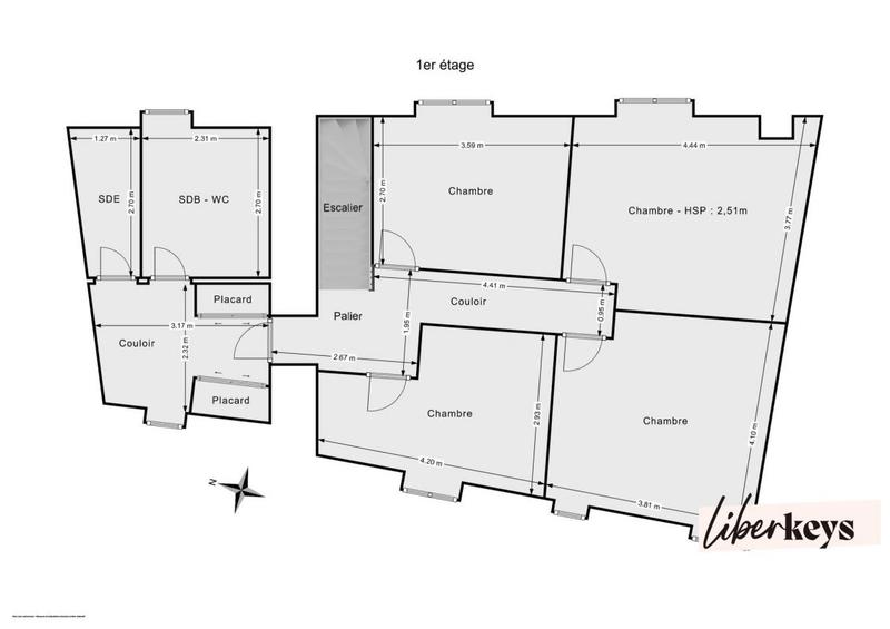 Appartement - 166 m² - 6 pièces