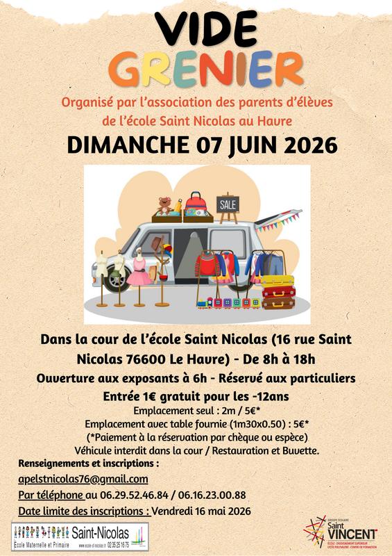 Vide grenier de l'école saint nicolas