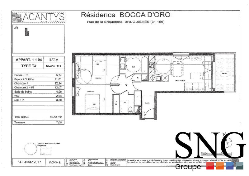 Appartement - 62 m² - 3 pièces