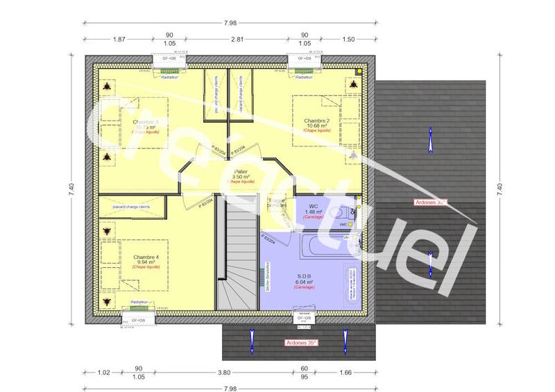 Maison - 90 m² - 5 pièces