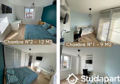 Chambre - 9 m² - 1 pièce