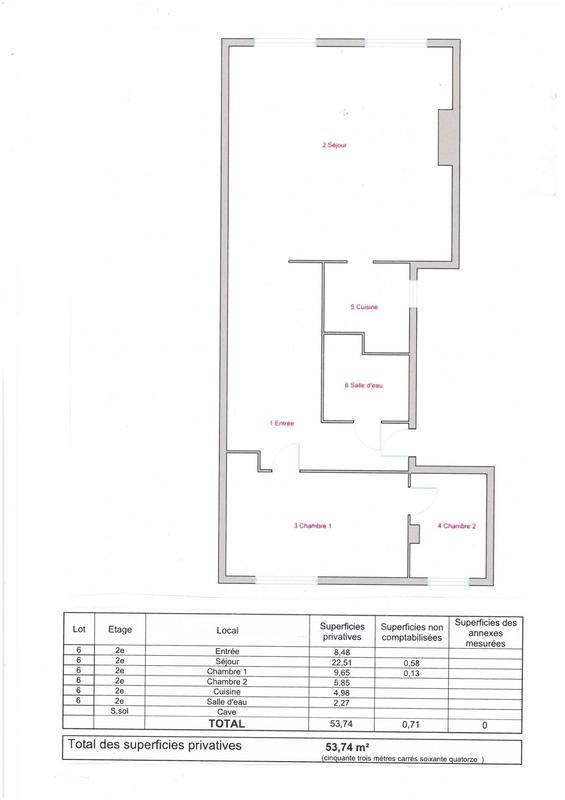 Appartement - 54 m² - 3 pièces