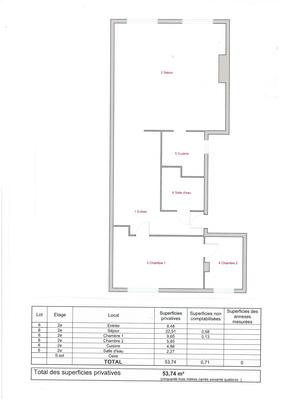 Appartement - 54 m² - 3 pièces