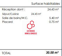 Appartement - 31 m² - 1 pièce