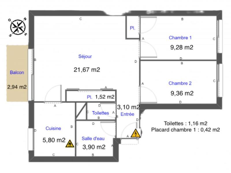 Appartement - 55 m² - 3 pièces