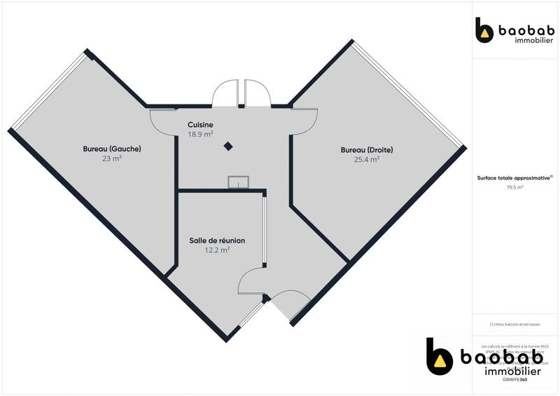 Bureau - 21 m² - 1 pièce
