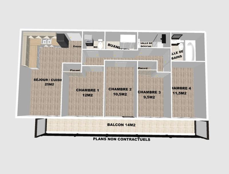 Appartement - 91 m² - 5 pièces