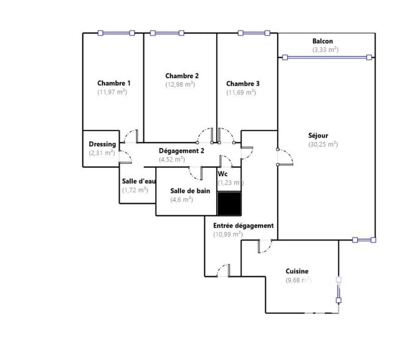 Appartement - 102 m² - 5 pièces